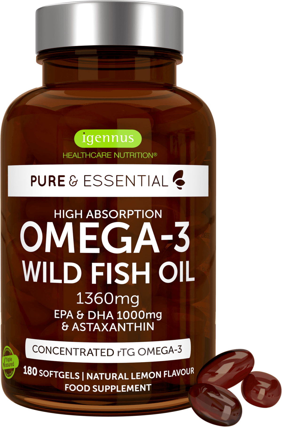 Pure & Essential Omega-3 Wild Fish Oil & Astaxanthin