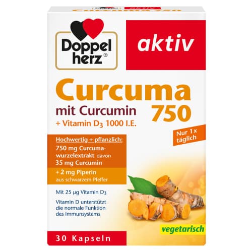 Curcuma 750 mit Curcumin + Vitamin D3 1000 I.E.