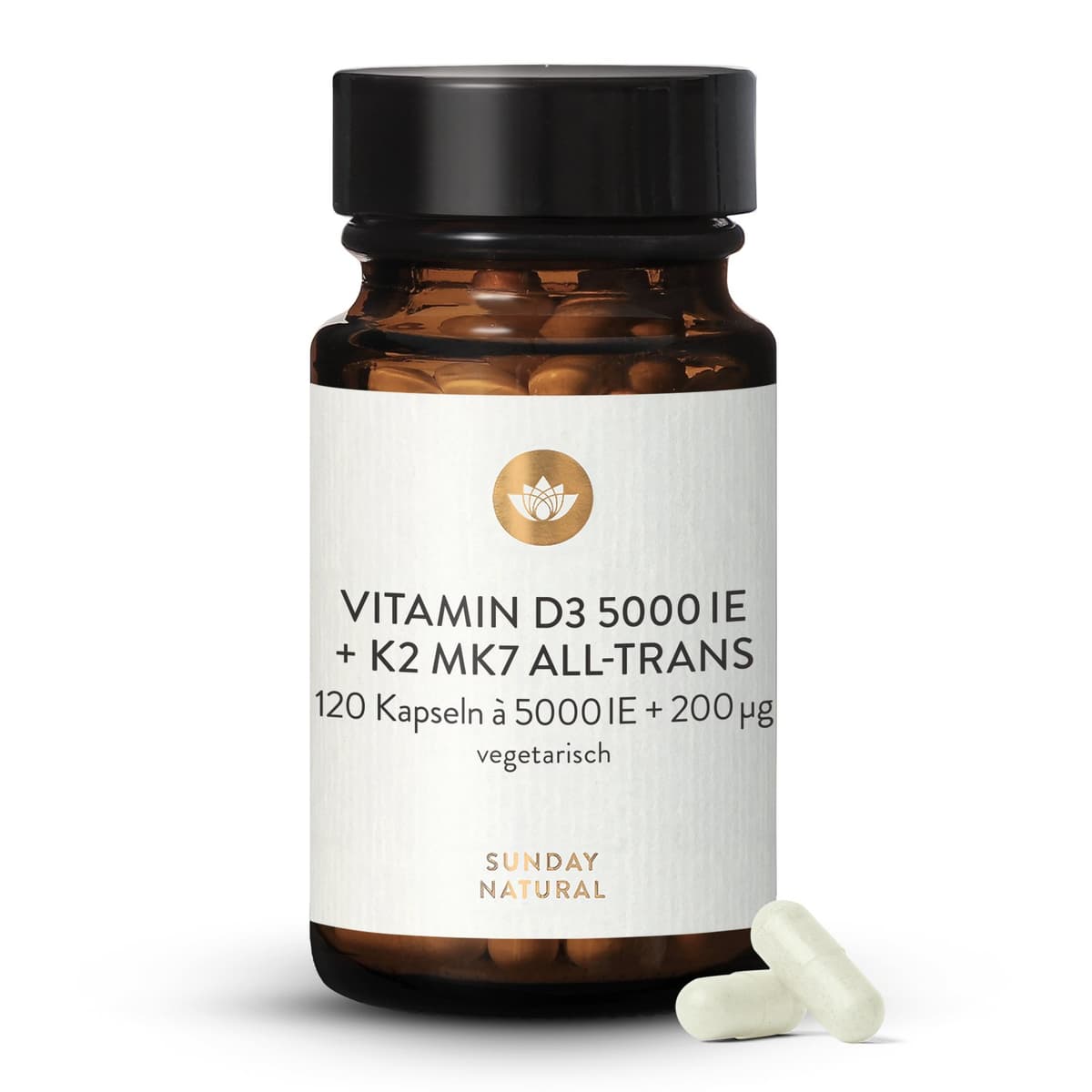 Vitamin D3 + K2 MK7 5.000IE + 200µg Kapseln
