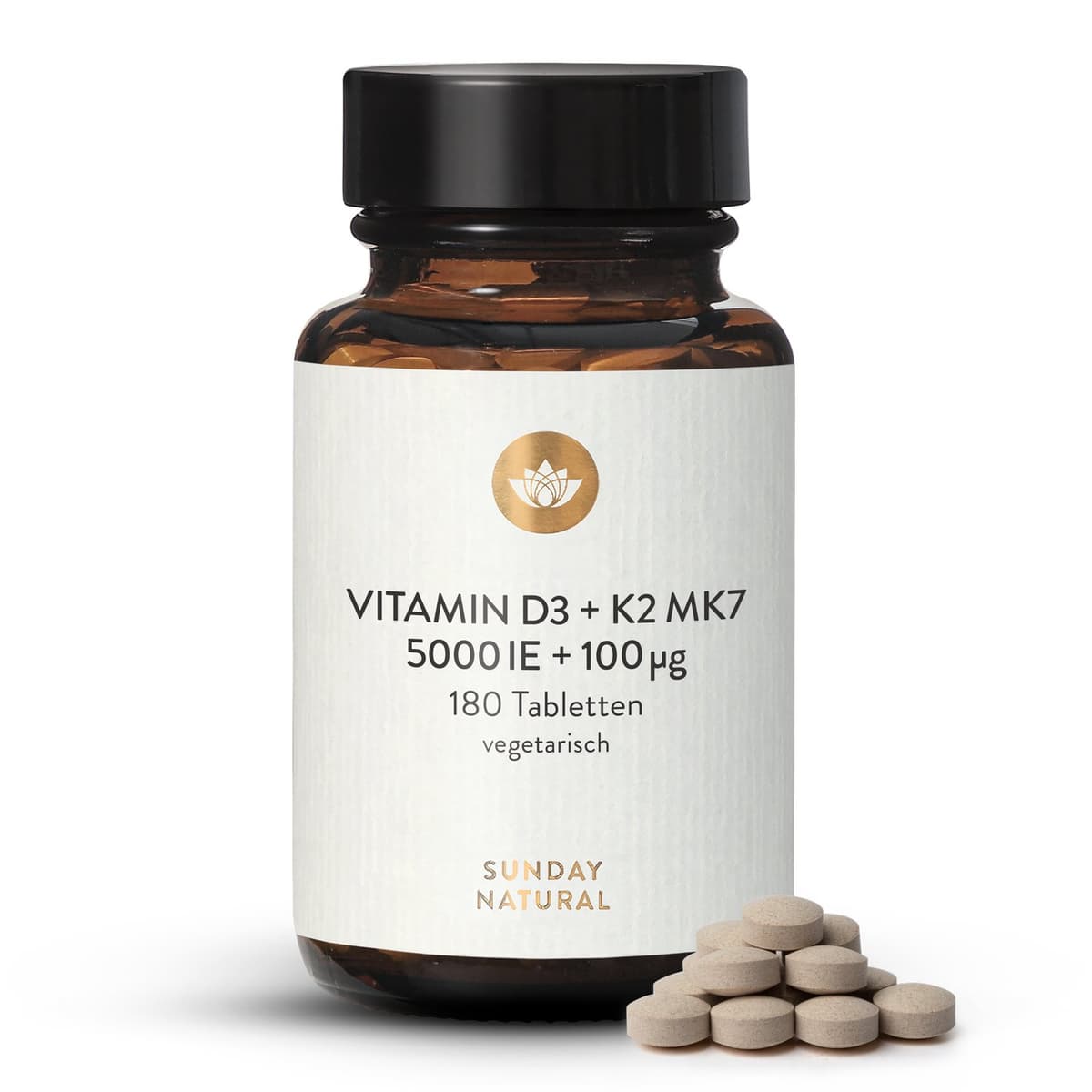 Vitamin D3 5.000IE +100µg K2 MK7 Hochdosiert Tabletten