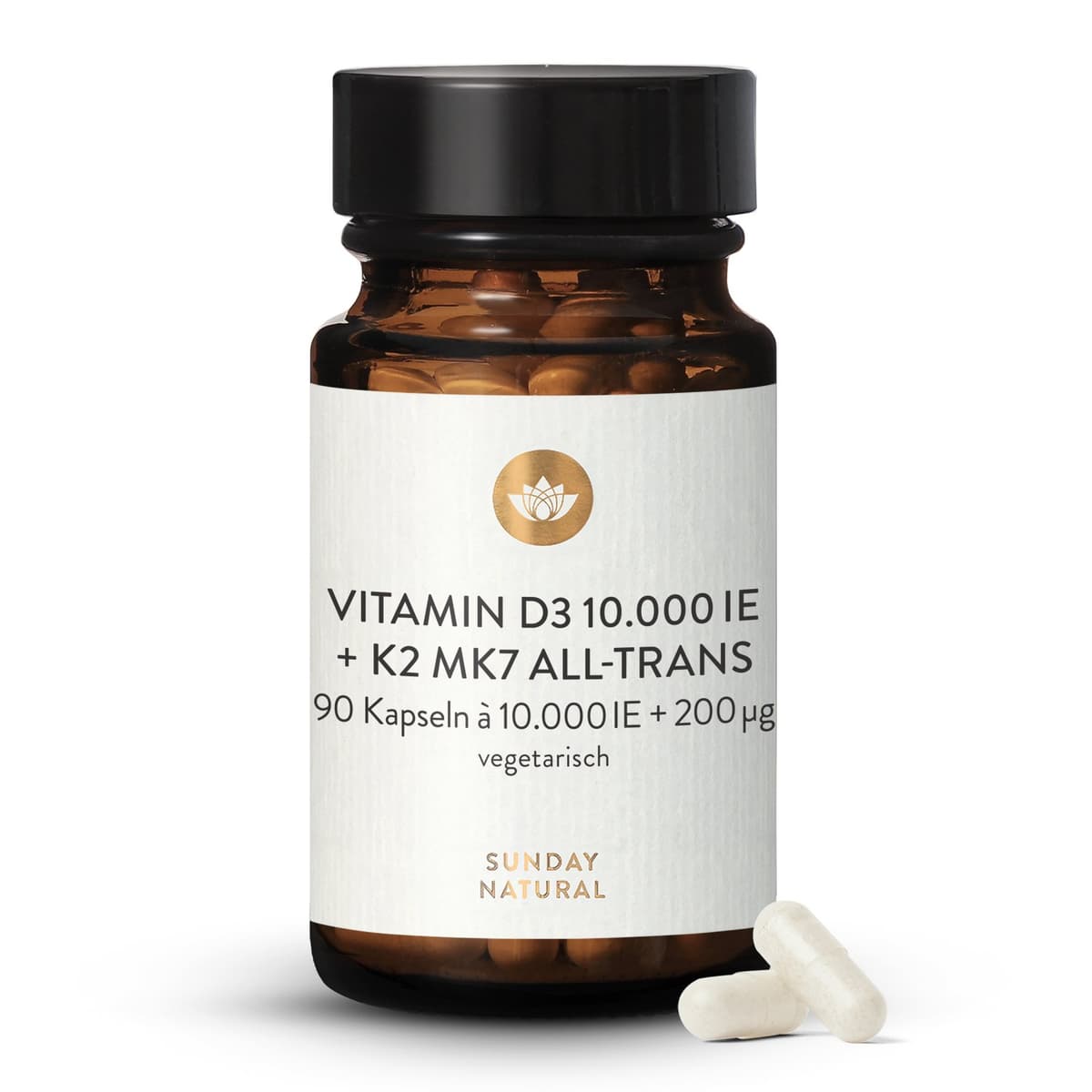 Vitamin D3 + K2 MK7 10.000IE + 200µg Kapseln